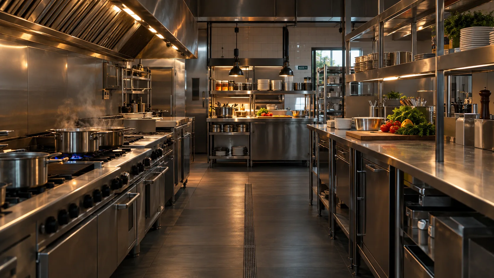 Cocina profesional en acero inoxidable